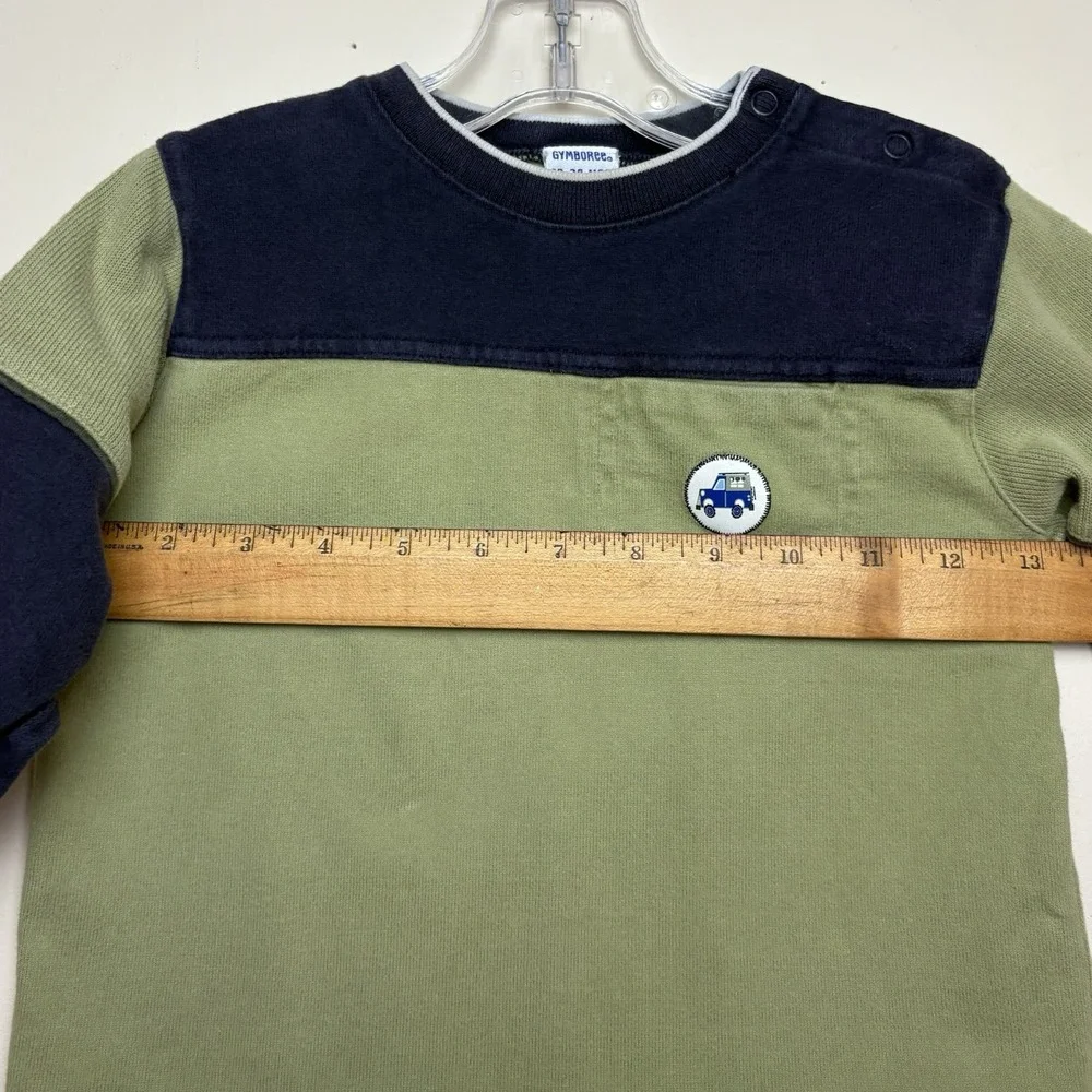Vtg Gymboree Jeep Y2K 2001  Green Blue Long Sleeve Shirt Sz 18-24 M
